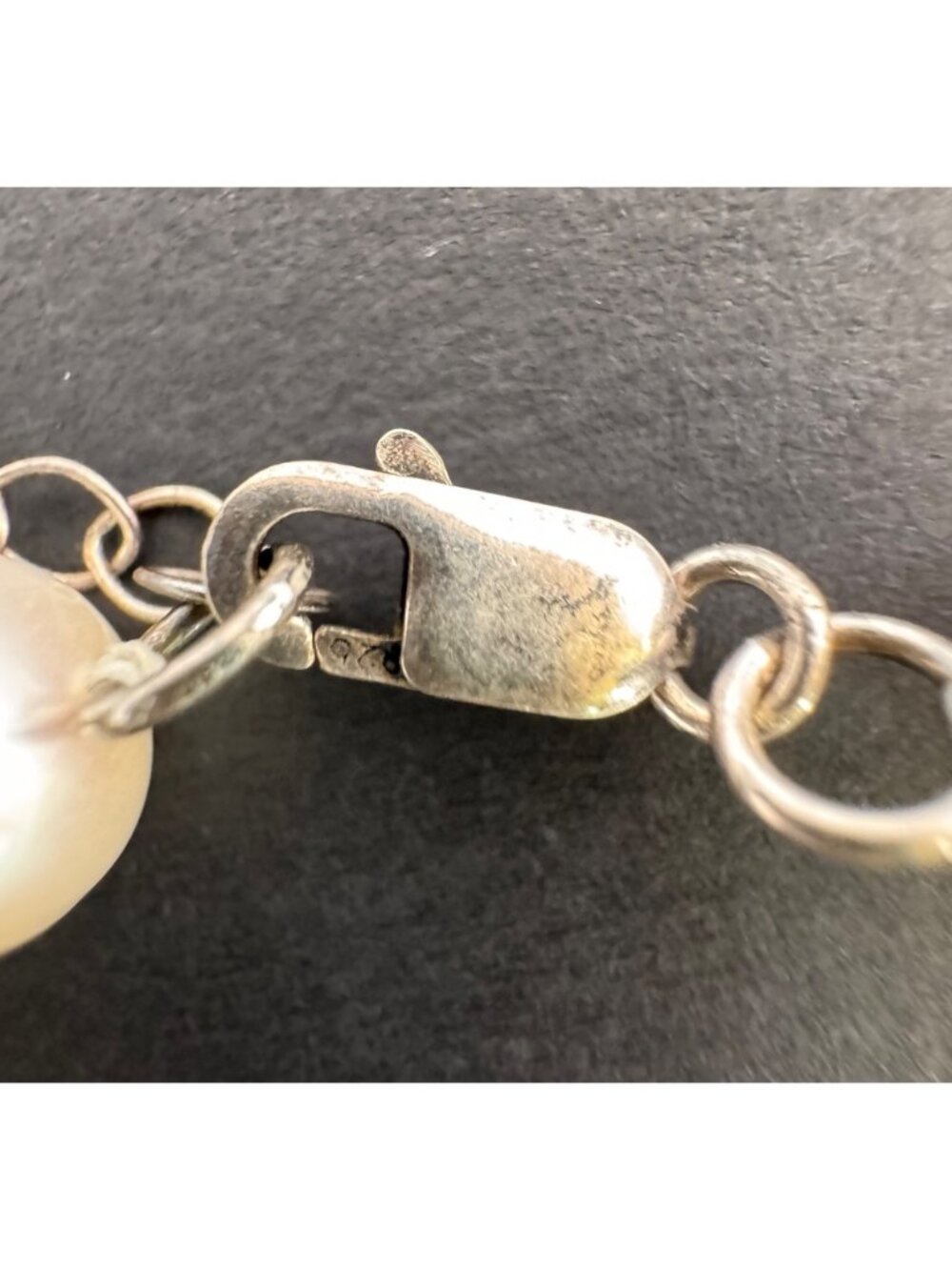 925 Sterling Silver Baroque Pearl Necklace 8MM 16.5in Cream Ivory Strand - Picture 9 of 11